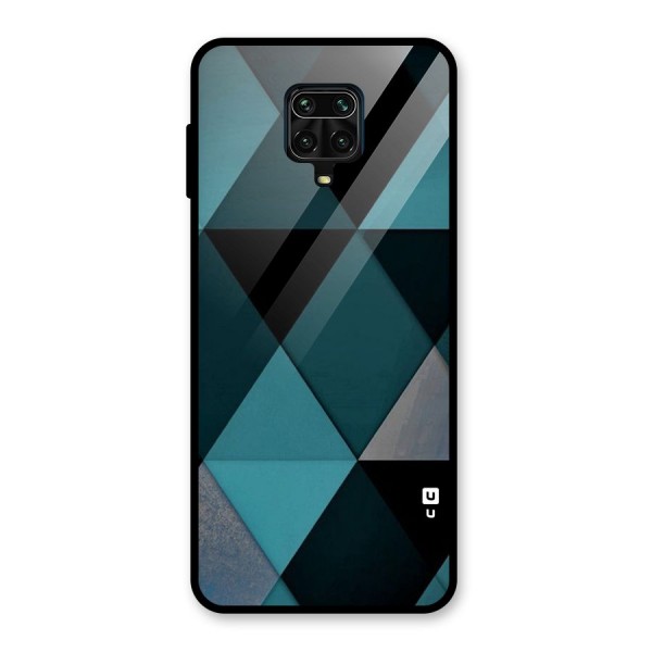 Green Black Shapes Glass Back Case for Redmi Note 9 Pro Max