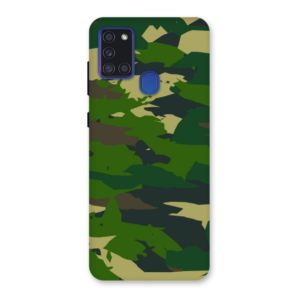 Green Camouflage Army Back Case for Galaxy A21s