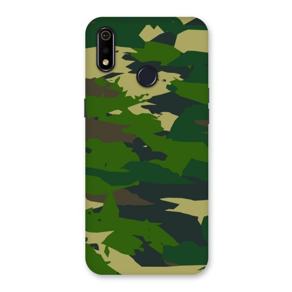 Green Camouflage Army Back Case for Realme 3i
