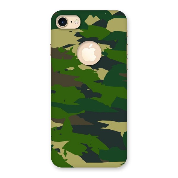 Green Camouflage Army Back Case for iPhone 7 Logo Cut