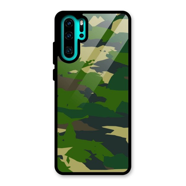 Green Camouflage Army Glass Back Case for Huawei P30 Pro
