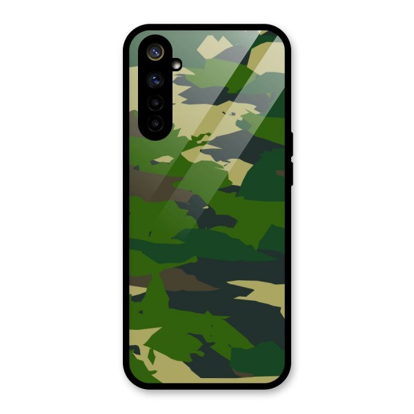 Green Camouflage Army Glass Back Case for Realme 6