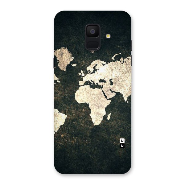 Green Gold Map Design Back Case for Galaxy A6 (2018)