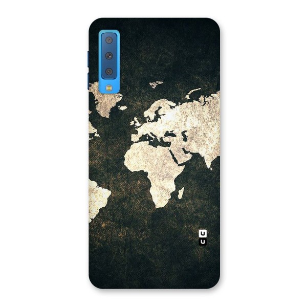 Green Gold Map Design Back Case for Galaxy A7 (2018)