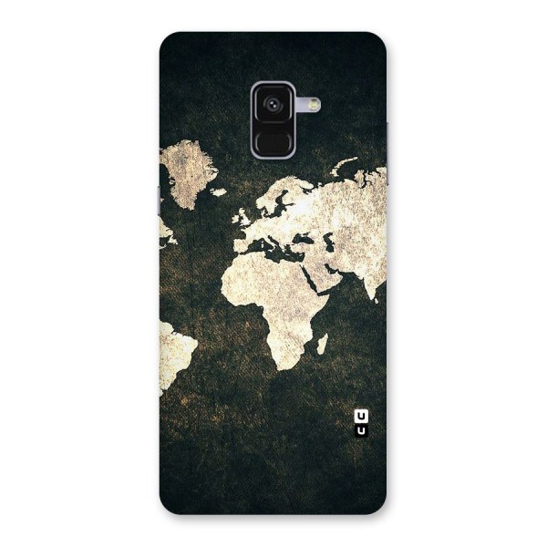 Green Gold Map Design Back Case for Galaxy A8 Plus
