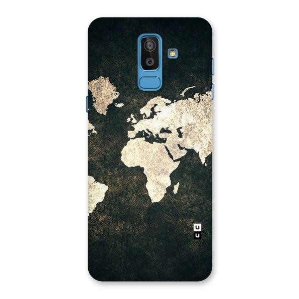 Green Gold Map Design Back Case for Galaxy J8