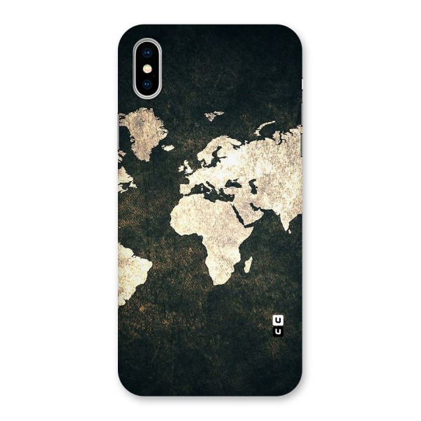 Green Gold Map Design Back Case for iPhone XS