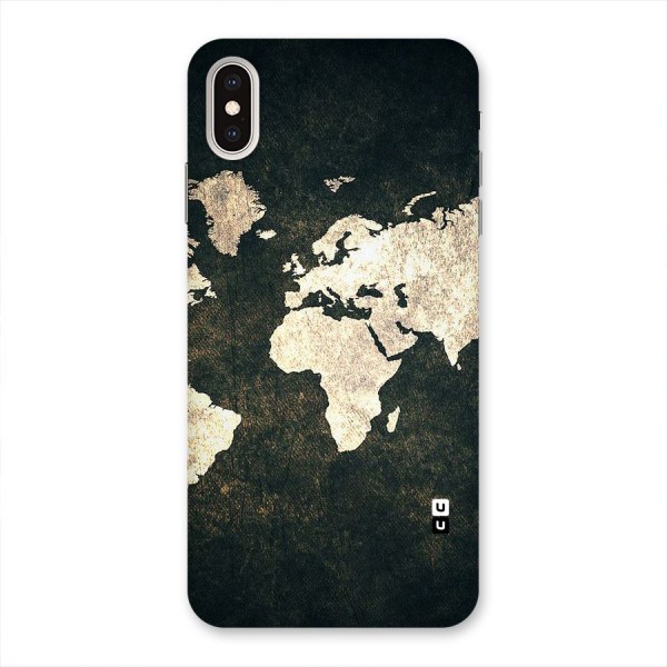 Green Gold Map Design Back Case for iPhone XS Max