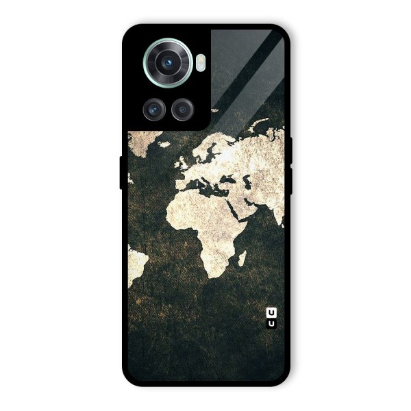 Green Gold Map Design Glass Back Case for OnePlus 10R