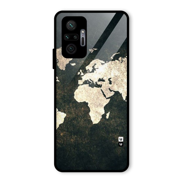 Green Gold Map Design Glass Back Case for Redmi Note 10 Pro Max