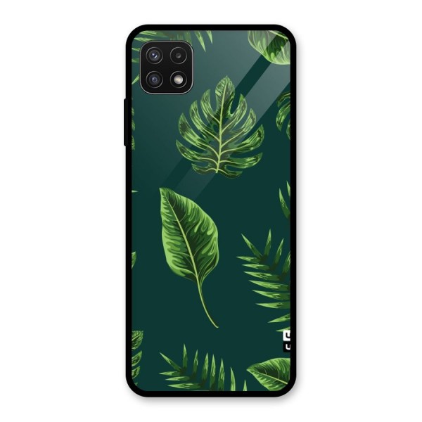 Green Leafs Glass Back Case for Galaxy A22 5G