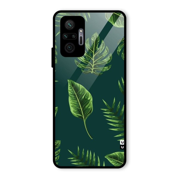 Green Leafs Glass Back Case for Redmi Note 10 Pro
