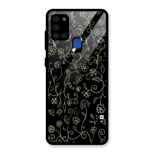 Green Leaves Glass Back Case for Galaxy A21s