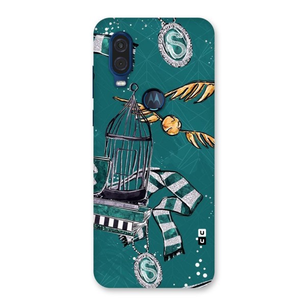 Green Scarf Back Case for Motorola One Vision