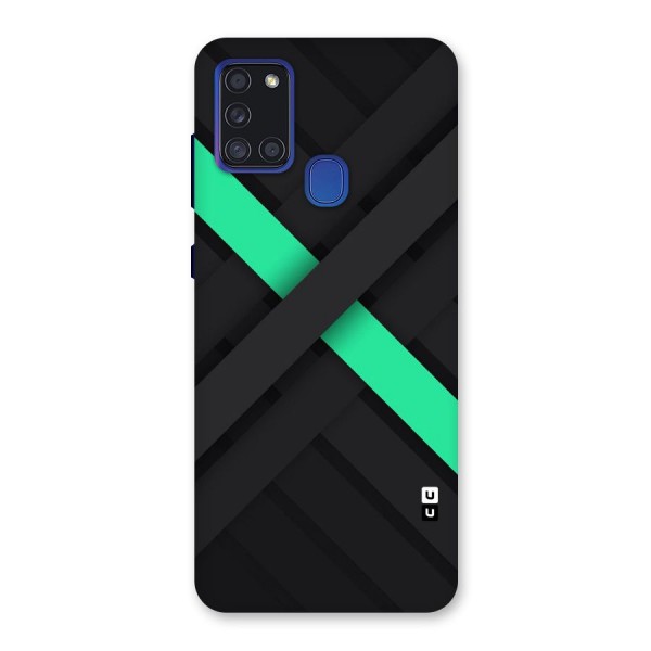 Green Stripe Diagonal Back Case for Galaxy A21s