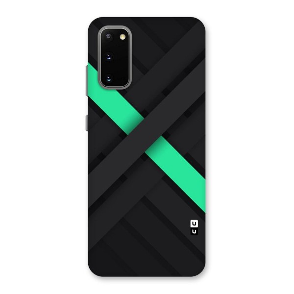 Green Stripe Diagonal Back Case for Galaxy S20