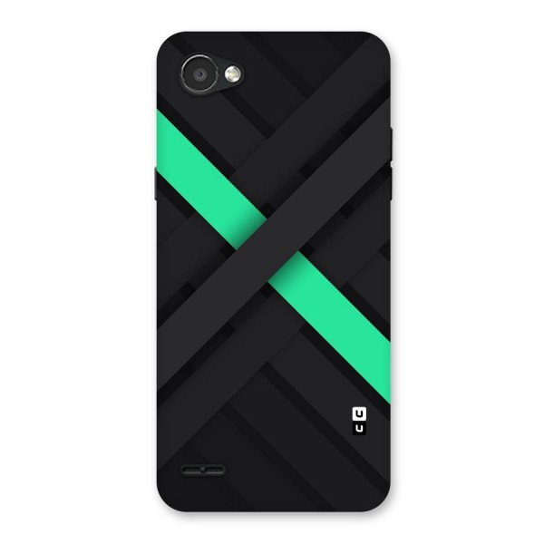Green Stripe Diagonal Back Case for LG Q6