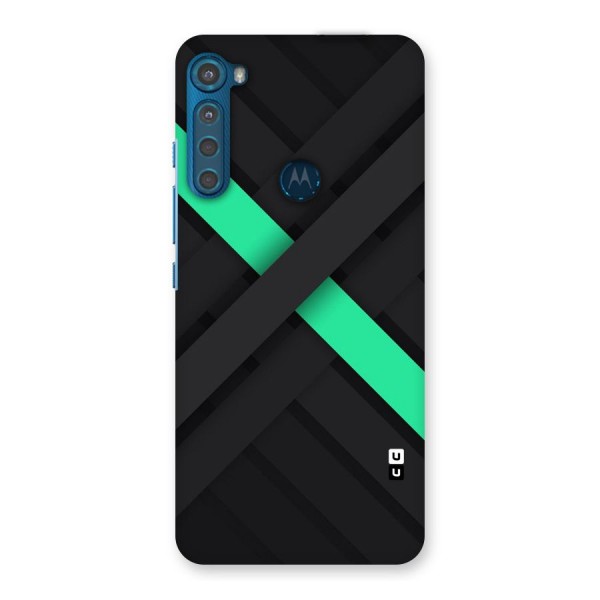 Green Stripe Diagonal Back Case for Motorola One Fusion Plus