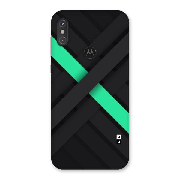 Green Stripe Diagonal Back Case for Motorola One Power
