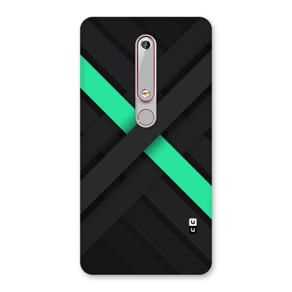 Green Stripe Diagonal Back Case for Nokia 6.1