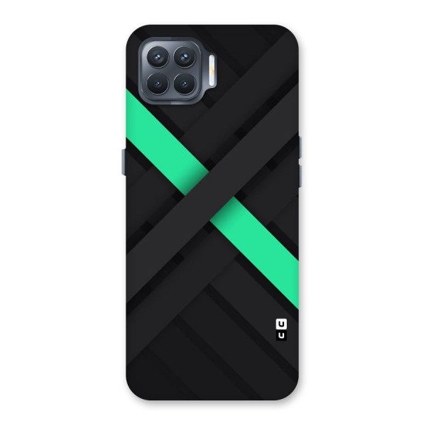 Green Stripe Diagonal Back Case for Oppo F17 Pro