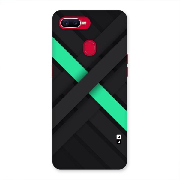 Green Stripe Diagonal Back Case for Oppo F9 Pro