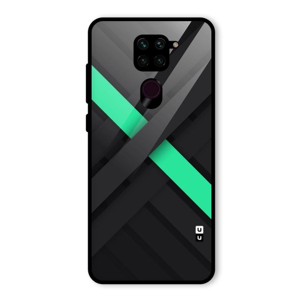 Green Stripe Diagonal Glass Back Case for Redmi Note 9