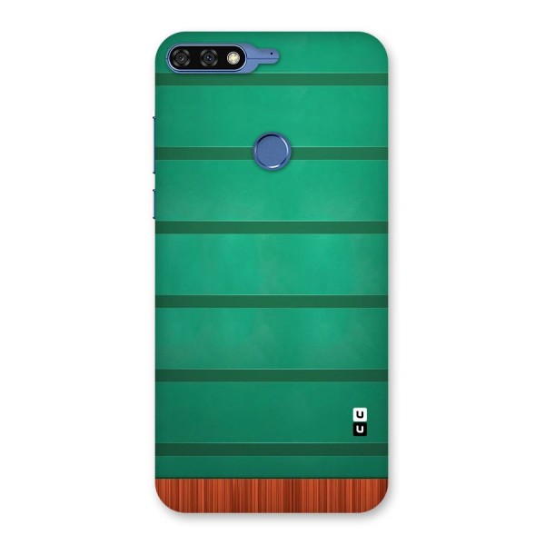 Green Wood Stripes Back Case for Honor 7C