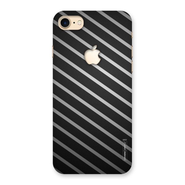 Grey And Black Stripes Back Case for iPhone 7 Apple Cut