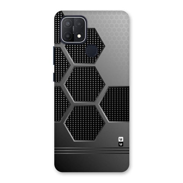 Grey Black Hexa Back Case for Oppo A15