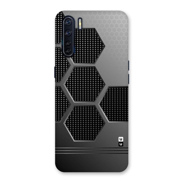 Grey Black Hexa Back Case for Oppo F15