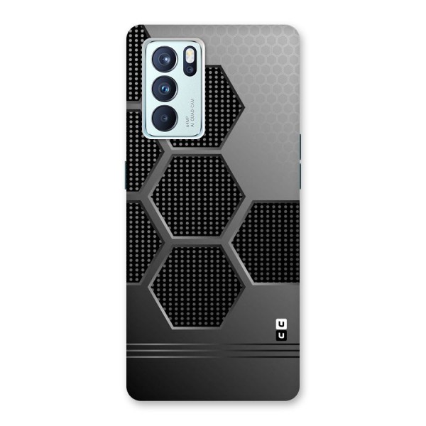 Grey Black Hexa Back Case for Oppo Reno6 Pro 5G