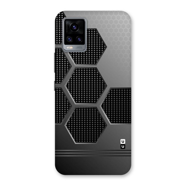 Grey Black Hexa Back Case for Vivo V20