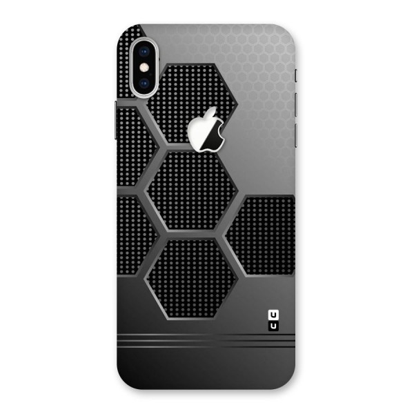 Grey Black Hexa Back Case for iPhone XS Max Apple Cut