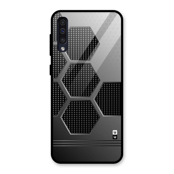 Grey Black Hexa Glass Back Case for Galaxy A30s