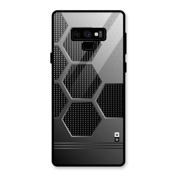 Grey Black Hexa Glass Back Case for Galaxy Note 9
