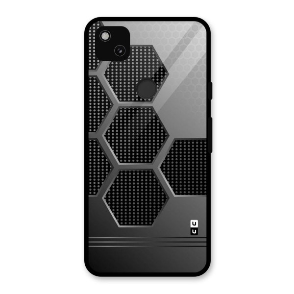 Grey Black Hexa Glass Back Case for Google Pixel 4a