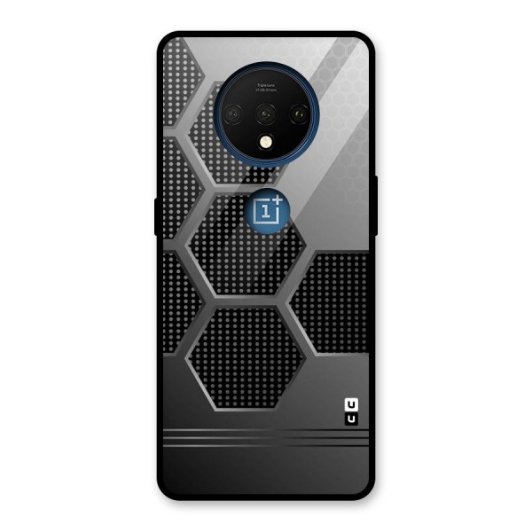 Grey Black Hexa Glass Back Case for OnePlus 7T