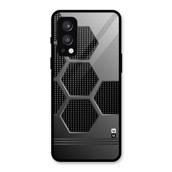 Grey Black Hexa Glass Back Case for OnePlus Nord 2 5G