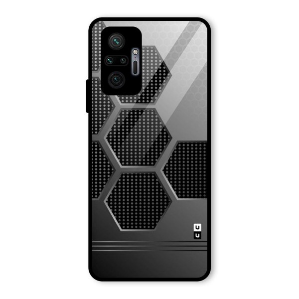 Grey Black Hexa Glass Back Case for Redmi Note 10 Pro Max