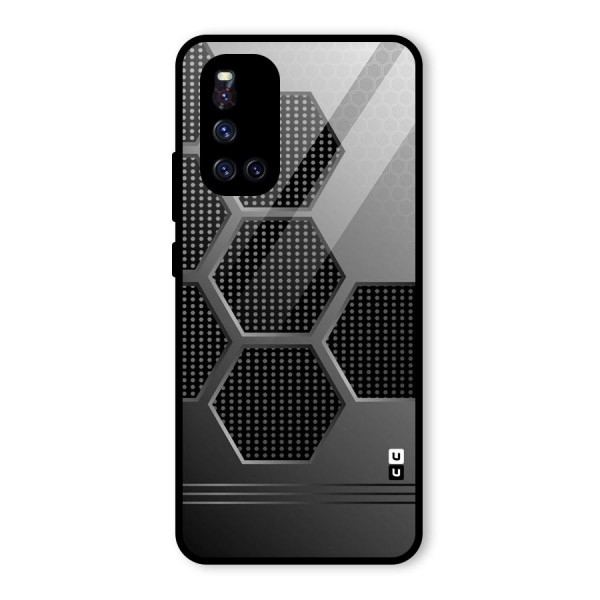 Grey Black Hexa Glass Back Case for Vivo V19