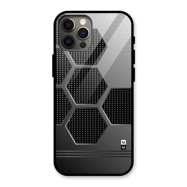 Grey Black Hexa Glass Back Case for iPhone 12 Pro