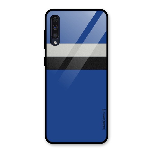 Grey Black Strips Glass Back Case for Galaxy A50s