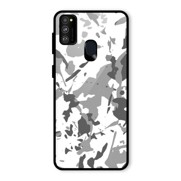 Grey Camouflage Army Glass Back Case for Galaxy M30s