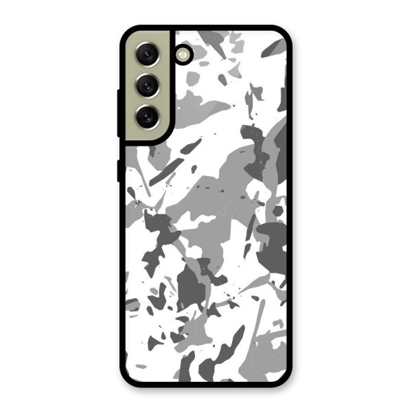 Grey Camouflage Army Glass Back Case for Galaxy S21 FE 5G