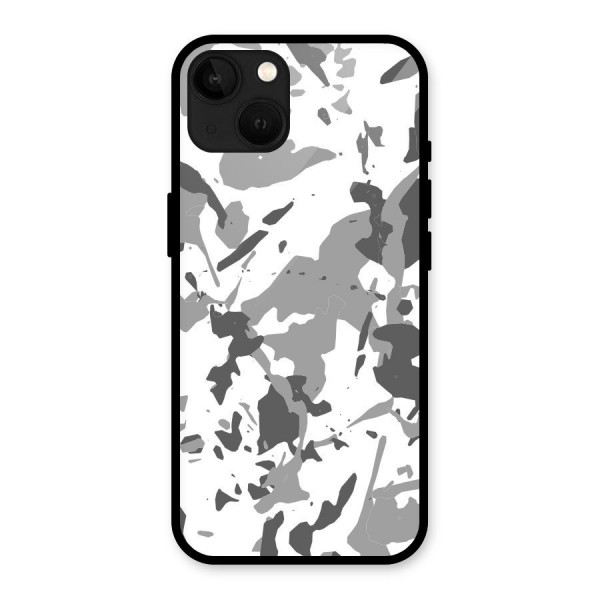 Grey Camouflage Army Glass Back Case for iPhone 13