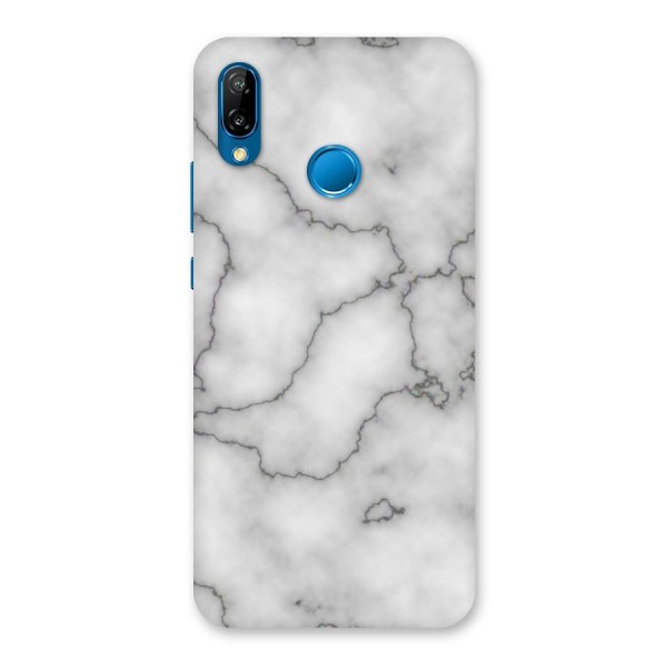 Grey Marble Back Case for Huawei P20 Lite