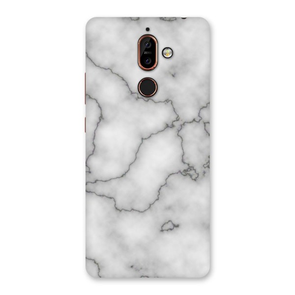 Grey Marble Back Case for Nokia 7 Plus