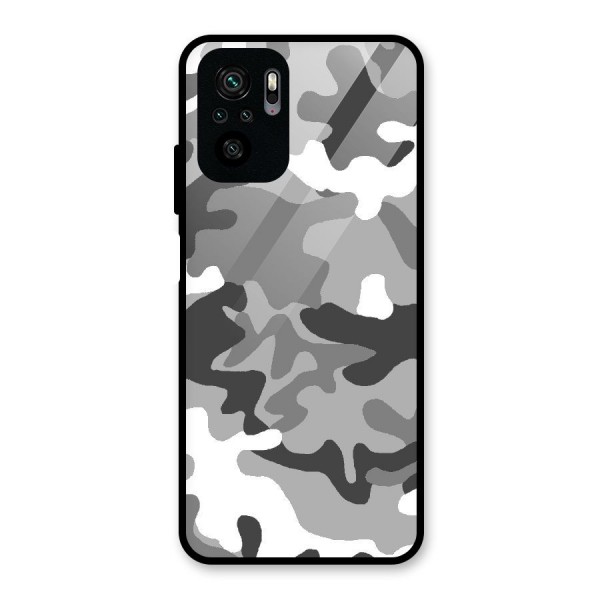 Grey Military Glass Back Case for Redmi Note 10
