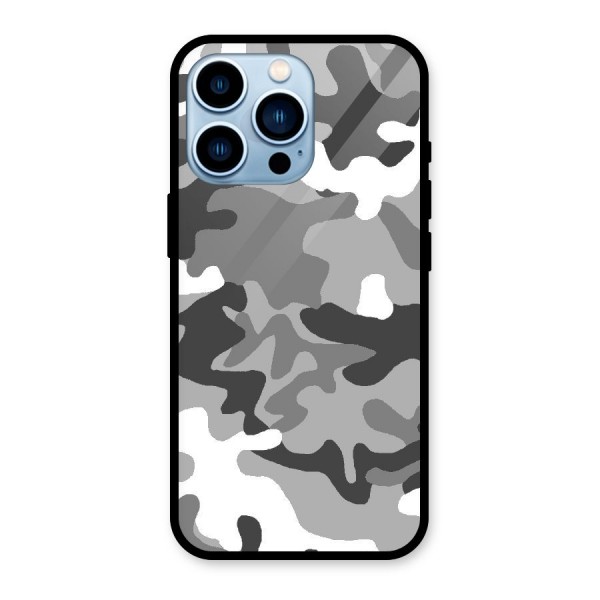 Grey Military Glass Back Case for iPhone 13 Pro